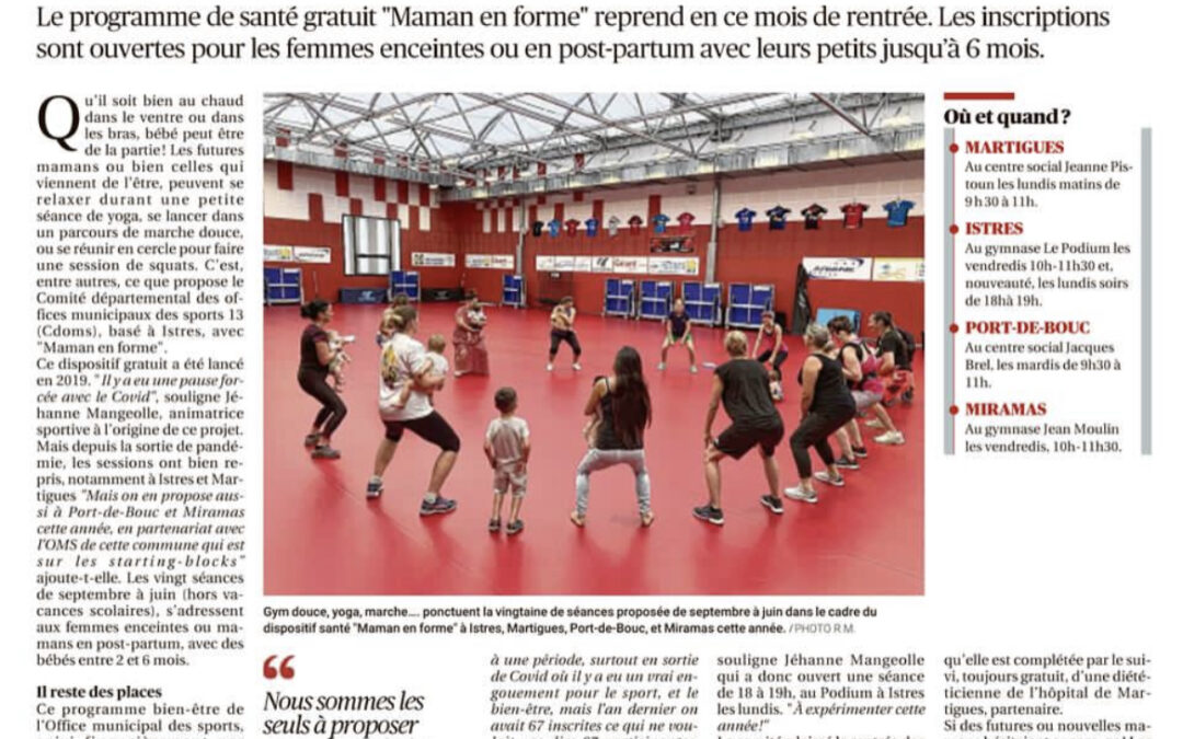 « Qui a dit qu’on ne pouvait pas faire de sport avec bébé ? » – Revue de presse La Provence 16/09/2023